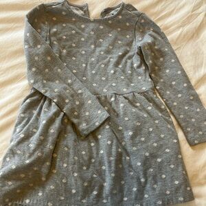 Primary grey dot long sleeve cozy dress
